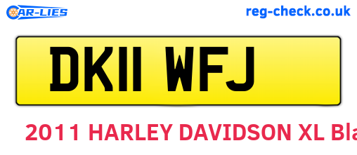 DK11WFJ are the vehicle registration plates.