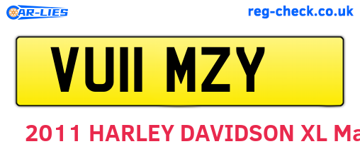 VU11MZY are the vehicle registration plates.
