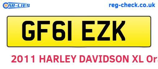 GF61EZK are the vehicle registration plates.