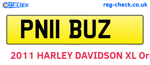 PN11BUZ are the vehicle registration plates.