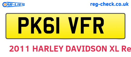 PK61VFR are the vehicle registration plates.