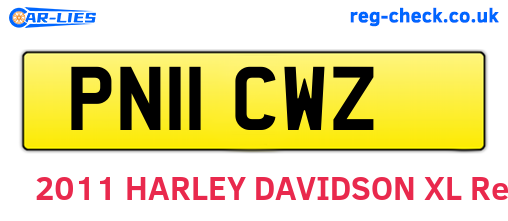 PN11CWZ are the vehicle registration plates.