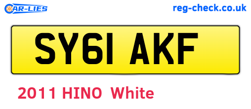 SY61AKF are the vehicle registration plates.