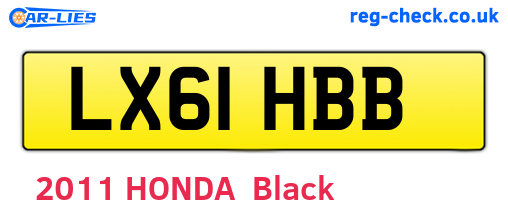 LX61HBB are the vehicle registration plates.