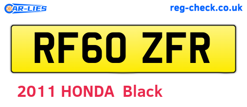 RF60ZFR are the vehicle registration plates.