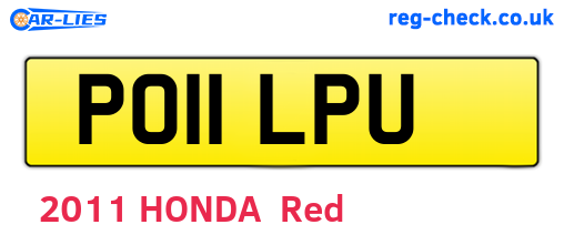 PO11LPU are the vehicle registration plates.