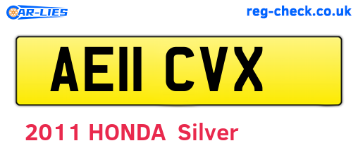 AE11CVX are the vehicle registration plates.