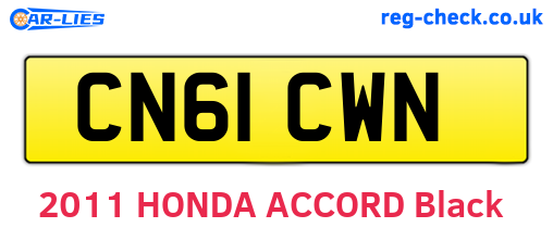 CN61CWN are the vehicle registration plates.