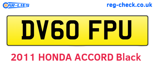DV60FPU are the vehicle registration plates.