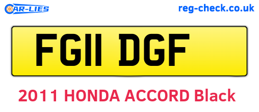 FG11DGF are the vehicle registration plates.
