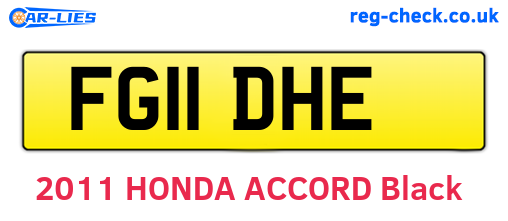 FG11DHE are the vehicle registration plates.