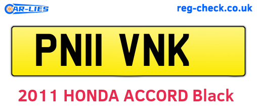 PN11VNK are the vehicle registration plates.