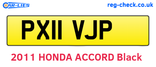 PX11VJP are the vehicle registration plates.