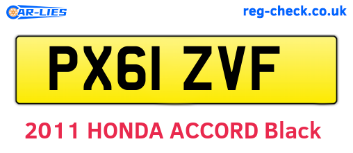 PX61ZVF are the vehicle registration plates.