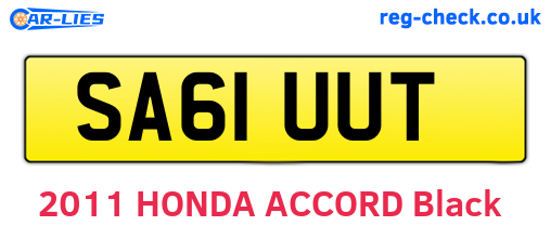 SA61UUT are the vehicle registration plates.