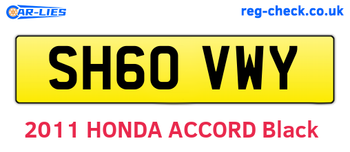 SH60VWY are the vehicle registration plates.