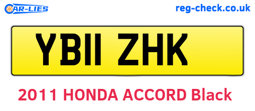 YB11ZHK are the vehicle registration plates.