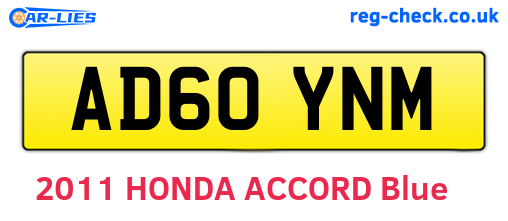 AD60YNM are the vehicle registration plates.