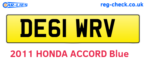 DE61WRV are the vehicle registration plates.
