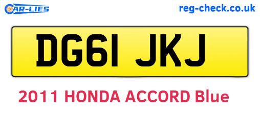 DG61JKJ are the vehicle registration plates.
