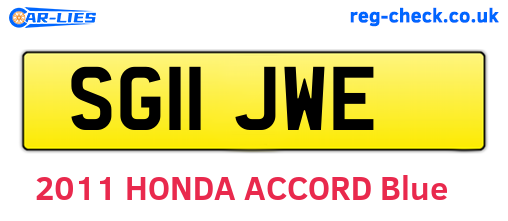 SG11JWE are the vehicle registration plates.