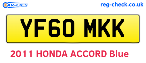 YF60MKK are the vehicle registration plates.