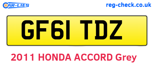GF61TDZ are the vehicle registration plates.