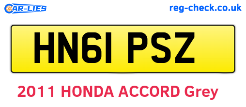 HN61PSZ are the vehicle registration plates.