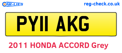 PY11AKG are the vehicle registration plates.