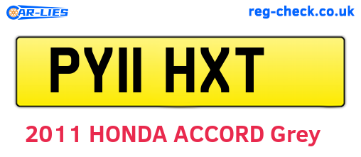 PY11HXT are the vehicle registration plates.
