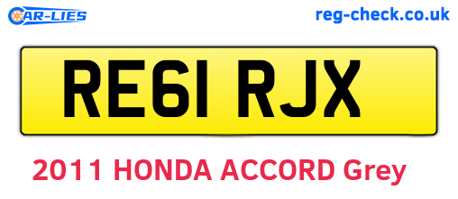 RE61RJX are the vehicle registration plates.