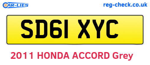 SD61XYC are the vehicle registration plates.