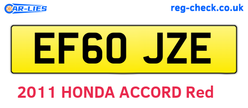 EF60JZE are the vehicle registration plates.