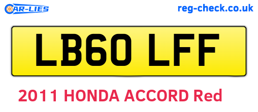 LB60LFF are the vehicle registration plates.
