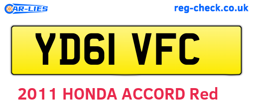 YD61VFC are the vehicle registration plates.