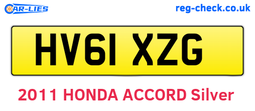 HV61XZG are the vehicle registration plates.