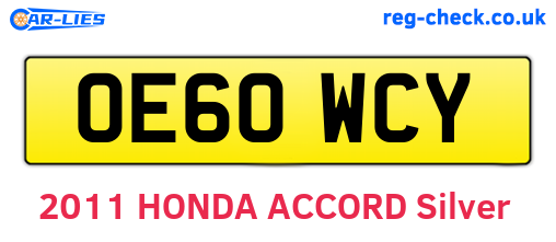 OE60WCY are the vehicle registration plates.