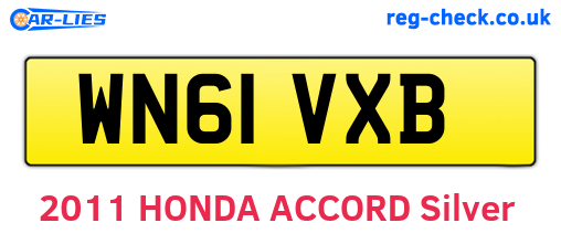 WN61VXB are the vehicle registration plates.
