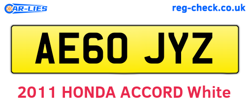AE60JYZ are the vehicle registration plates.