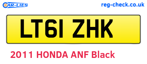LT61ZHK are the vehicle registration plates.