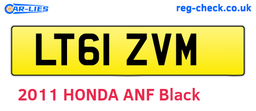 LT61ZVM are the vehicle registration plates.
