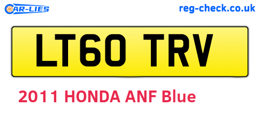 LT60TRV are the vehicle registration plates.