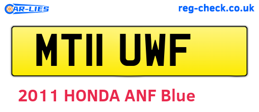 MT11UWF are the vehicle registration plates.