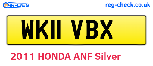 WK11VBX are the vehicle registration plates.