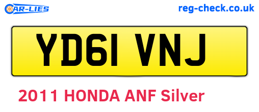 YD61VNJ are the vehicle registration plates.