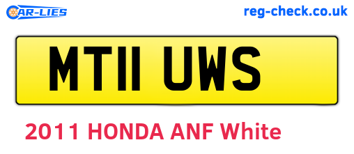 MT11UWS are the vehicle registration plates.