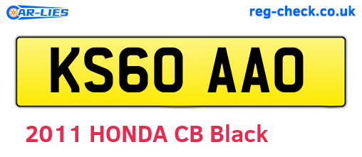 KS60AAO are the vehicle registration plates.
