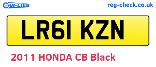 LR61KZN are the vehicle registration plates.