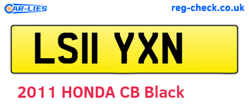 LS11YXN are the vehicle registration plates.