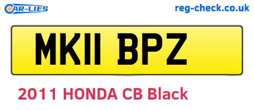 MK11BPZ are the vehicle registration plates.